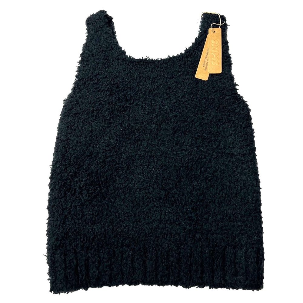 SKIMS Cozy Knit Tank Top Onyx Girls 6/7